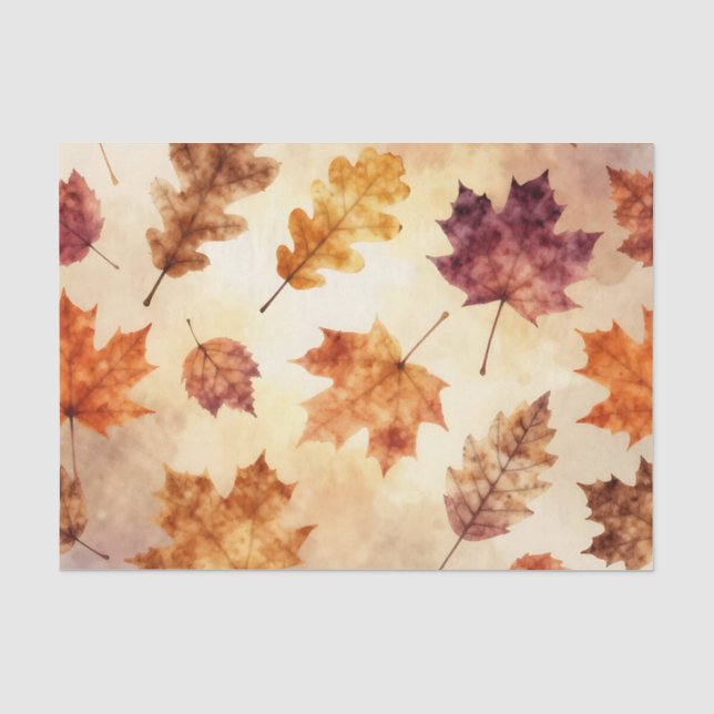 Herbstblätter Wasserfarbe Herbstmuster Seidenpapier (Vorderseite)