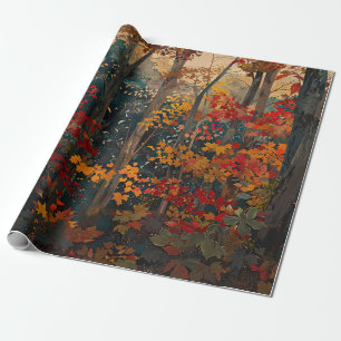 Herbstblättern farbige Holzverkleidung Geschenkpapier