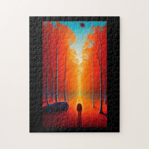 Herbstblätterung Alien Orange goldene Blätter rot Puzzle