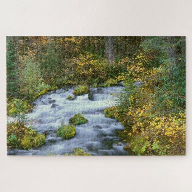 Herbstblätterung und Douglas Fir Border Roaring Ri Puzzle (Horizontal)