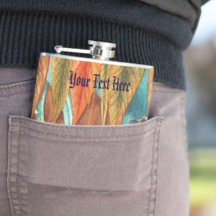 Herbstblattfarben originelle moderne Kunst Flachmann