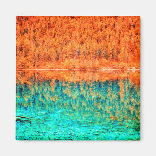 Herbstblättriges, orangefarbenes, grünes Herbstwas Magnet