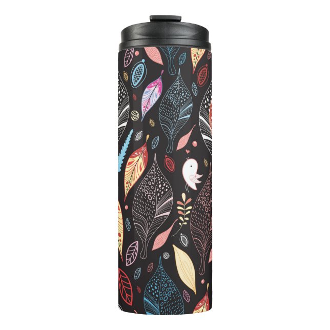 Herbstblattstruktur Thermosbecher (Vorderseite)