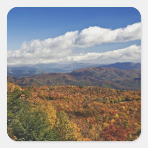 Herbstblick auf die südlichen Appalachen Quadratischer Aufkleber