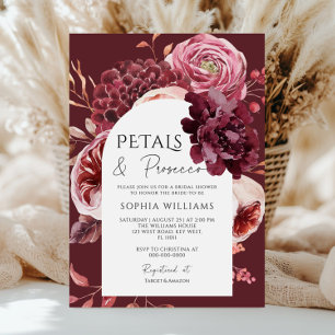 Herbstblumen-Bogen-Petals- und Prosecco-Brautjungg Einladung