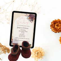 Herbstblumen, Burgund, Orange, Creme Babyparty
