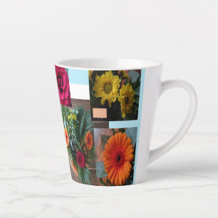 Herbstblumen Collage Latte Mug Milchtasse