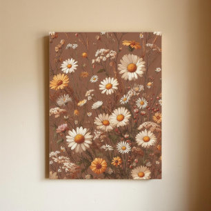 Herbstblumen Cottagecore Botanische Blumen Rustika Postkarte