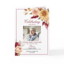 Herbstblumen-Foto-Gedenk- Trauerprogramme