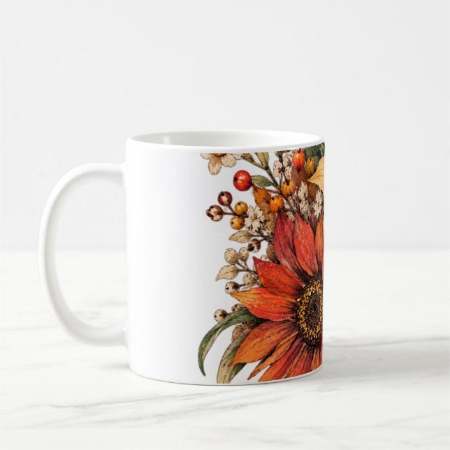 Herbstblumen Kaffeetasse (Links)