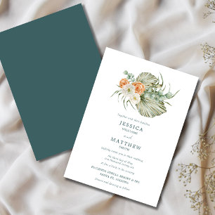Herbstblumen Rustikale Hochzeit im Freien Einladung