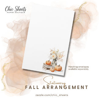 Herbstblumen Shabby Chic Design Schreibwaren Briefpapier