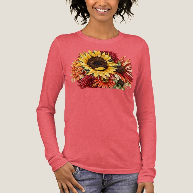 Herbstblumen Tri-Blend Shirt (Vorderseite)