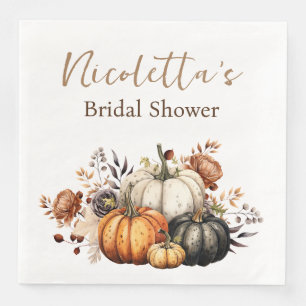 Herbstblumen und Kürbisse Wasserfarben Herbst Serviette