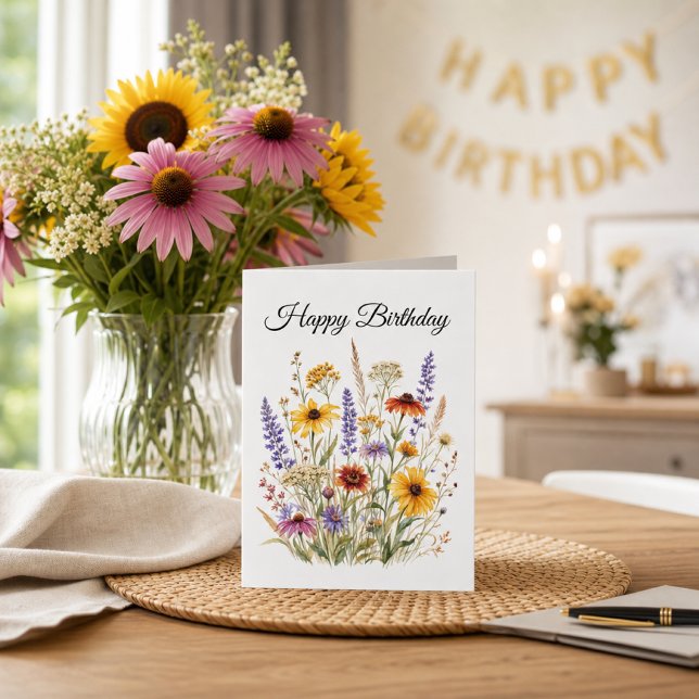 Herbstblumen Wildblumen Blumen Geburtstag  Karte (Von Creator hochgeladen)