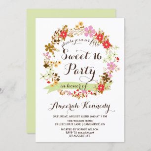 Herbstblumenbad 16 . Geburtstag Einladung