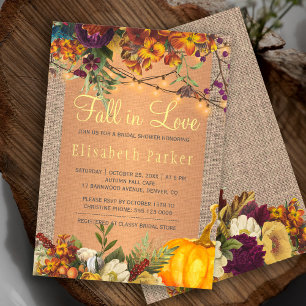 Herbstblumenbefall in der Liebe Brautparty Einladung