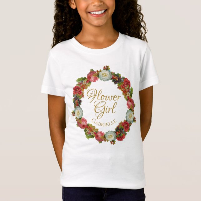 Herbstblumenblumenblumenblume Gastgeschenk Hochzei T-Shirt (Vorderseite)