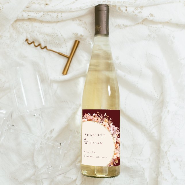 Herbstblumenburgunder-CremeWedding Weinetikett (Von Creator hochgeladen)