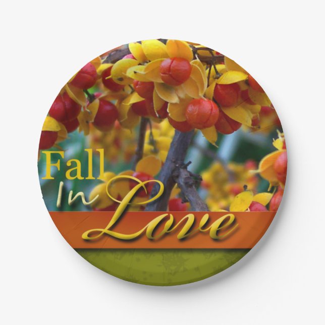 Herbstblumendesign in der Liebe: Herbst-Herbst-Fot Pappteller (Vorderseite)