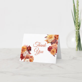 Herbstblumenhochzeit Dankeskarte
