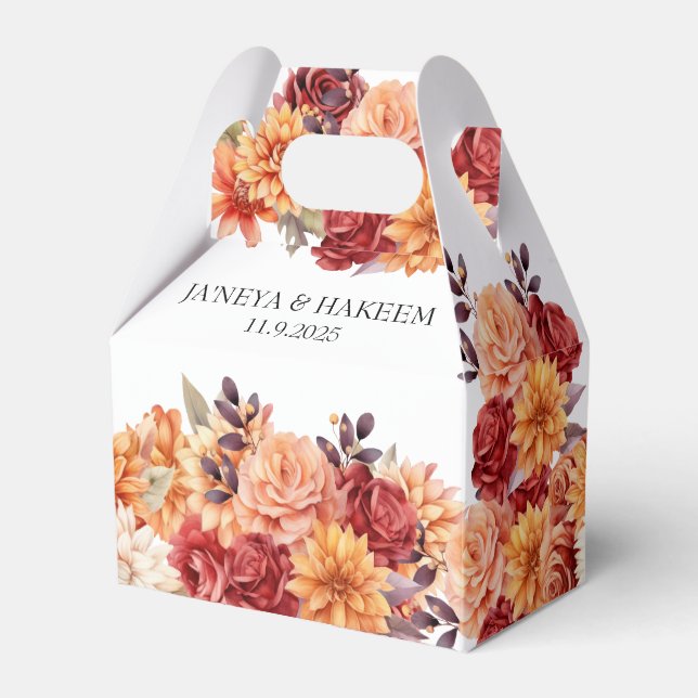 Herbstblumenhochzeit Geschenkschachtel (Vorderseite)