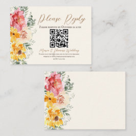Herbstblumenhochzeit QR-Code UAWG Enclosure Card Begleitkarte