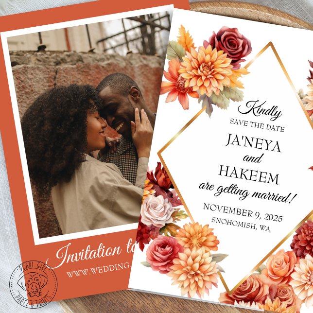 Herbstblumenhochzeit Save The Date (Von Creator hochgeladen)