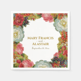 Herbstblumenhochzeit Vintag Garland Serviette