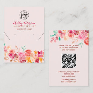Herbstblumenlogoschmuck Ohrring Qr-Code Visitenkarte