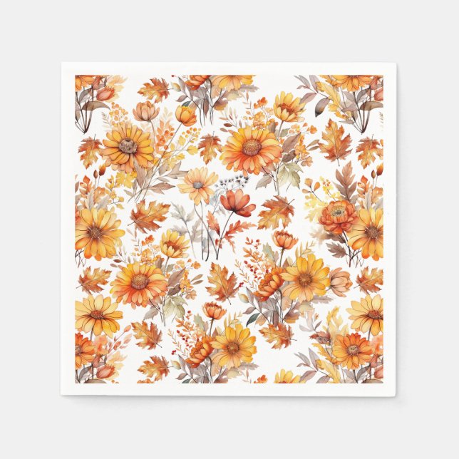 Herbstblumenmuster B01 Serviette (Vorderseite)