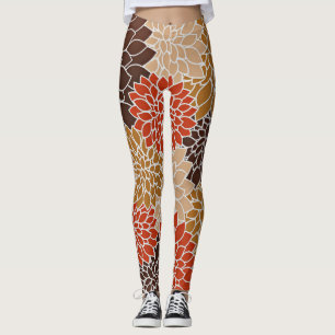 Herbstblumenmuster Leggings