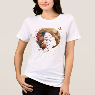Herbstblüten-Ästhetik, feine Kunst, zunehmender Mo Tri-Blend Shirt