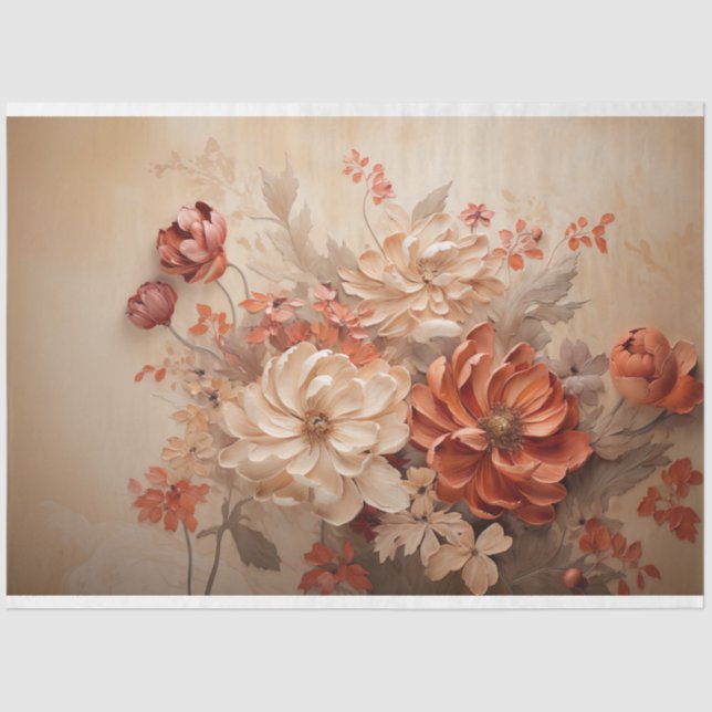 Herbstblüten, gemischte Medien Seidenpapier (Vorderseite)