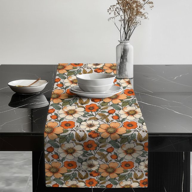 Herbstblüten Tischläufer fallen florale Eleganz he (Autumn Blooms Table Runner Fall Floral Elegance)