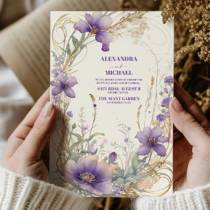 Herbstblütenhochzeit Lavender Herbst Einladung