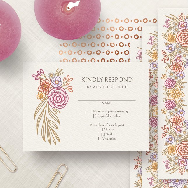 Herbstblütenhochzeit RSVP Karte (Von Creator hochgeladen)