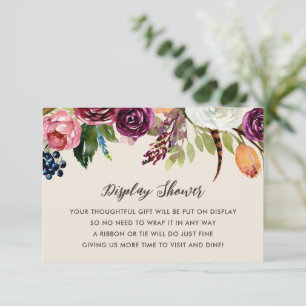 Herbstboho Blooms zeigt Dusche ohne Geschenkwrap Begleitkarte