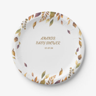 Herbstboho Rustic Baby Dusche Pappteller