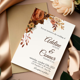 Herbstboho terracotta Hochzeit Einladungen