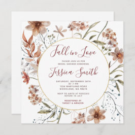 Herbstboho-Wildblumen sinken im Brautparty Liebe Einladung