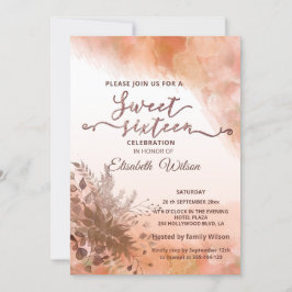 Herbstbotanisch errötete Kantalupe Wasserfarbe Einladung