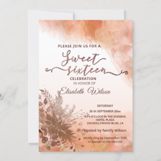 Herbstbotanisch errötete Kantalupe Wasserfarbe Einladung