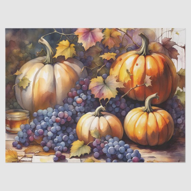 Herbstbounty, Kürbis, Traubenhonig Seidenpapier (Vorderseite)