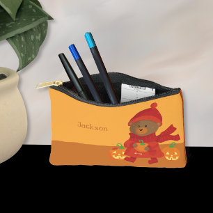 Herbstbraun Bär Kid Pencil Pouch Zubehörtasche