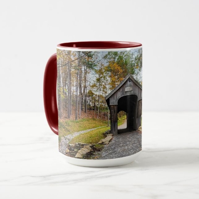 Herbstbräuner überdachte Brücke NH Tasse (Vorderseite Links)