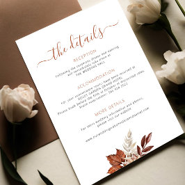 Herbstbro-Blätter Einzelheiten zur Hochzeit Begleitkarte