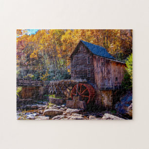 Herbstbrücke Hübsch Landschaft Fotos USA Contrysi Puzzle