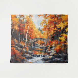 Herbstbrücke Wandteppich