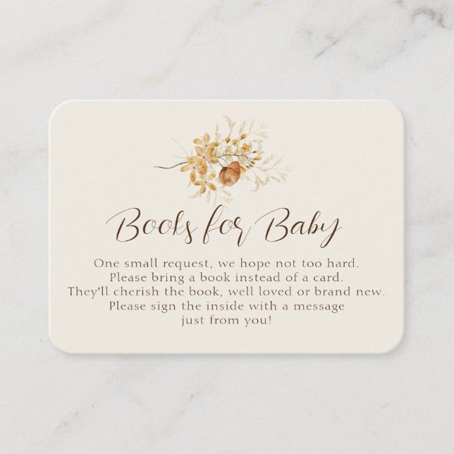 Herbstbücher für Babydusche Begleitkarte (Vorderseite)